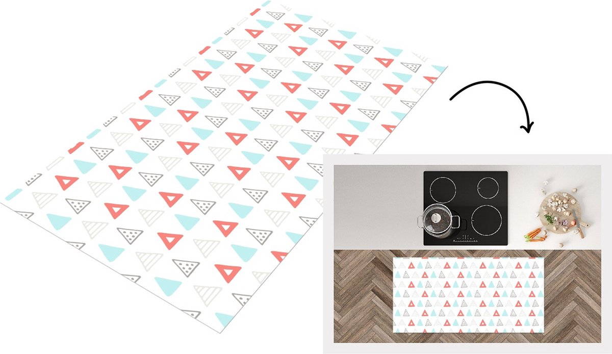 KitchenYeah Keukenloper - Loper keuken - Jongens - Design - Driehoek - Keukenloper vinyl multicolor, foto 3