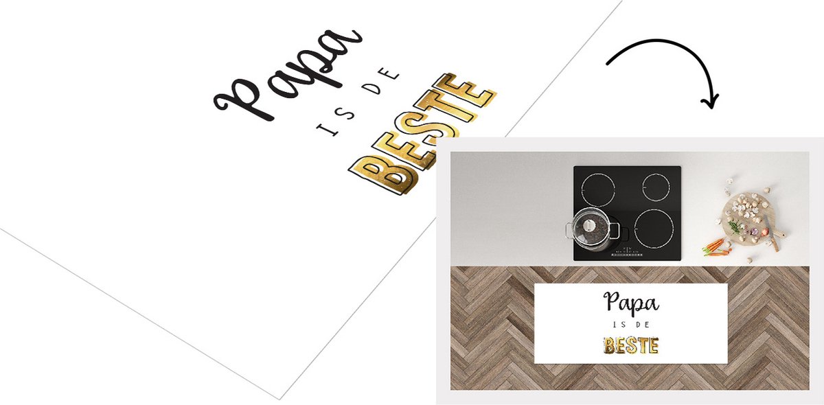 KitchenYeah Keukenloper - Loper keuken - Kado man - Papa - Vaderdag - Papa is de beste - Quote - Spreuken - 120x50 cm - Keukenloper vinyl Multicolor
