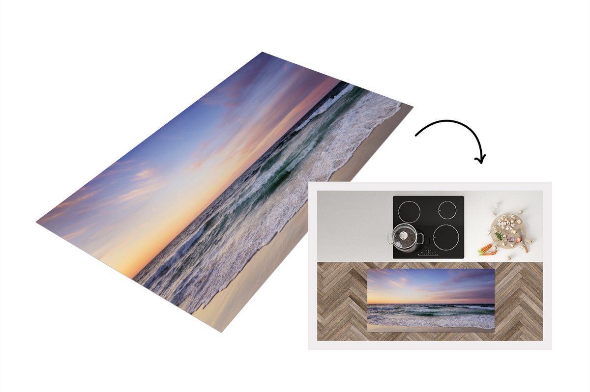 KitchenYeah Keukenloper - Loper keuken - Strand - Pastel - Kleuren - Keukenloper vinyl multicolor, foto 2