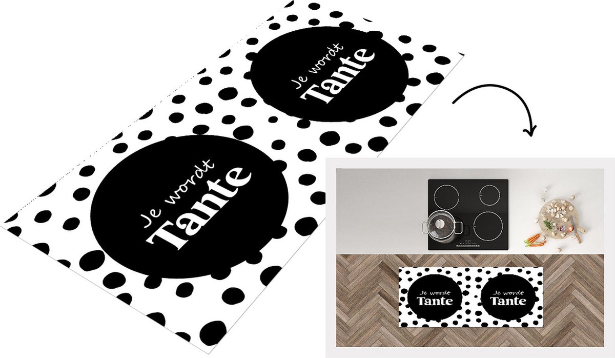 KitchenYeah Keukenloper - Loper keuken - 'Je wordt tante' - Spreuken - Quotes - 120x50 cm - Keukenloper vinyl Multicolor
