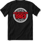 1983 Limited Edition | Feest Kado T-Shirt Heren - Dames | Wit - Rood | Perfect Verjaardag Cadeau Shirt | Grappige Spreuken - Zinnen - Teksten | Maat M