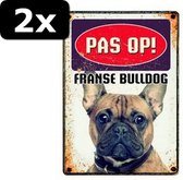 2x WAAKBORD BLIK FRANSE BULLDOG