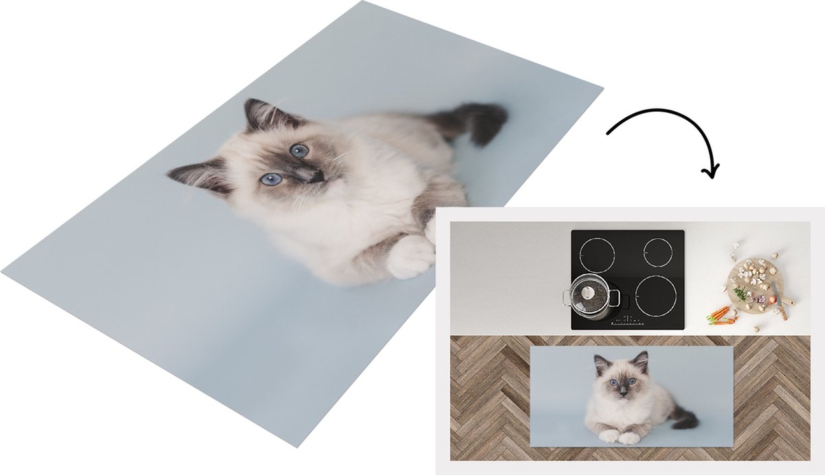 KitchenYeah Keukenloper - Loper keuken - Kat - Ragdoll Kat - Blauw - Keukenloper vinyl, foto 2