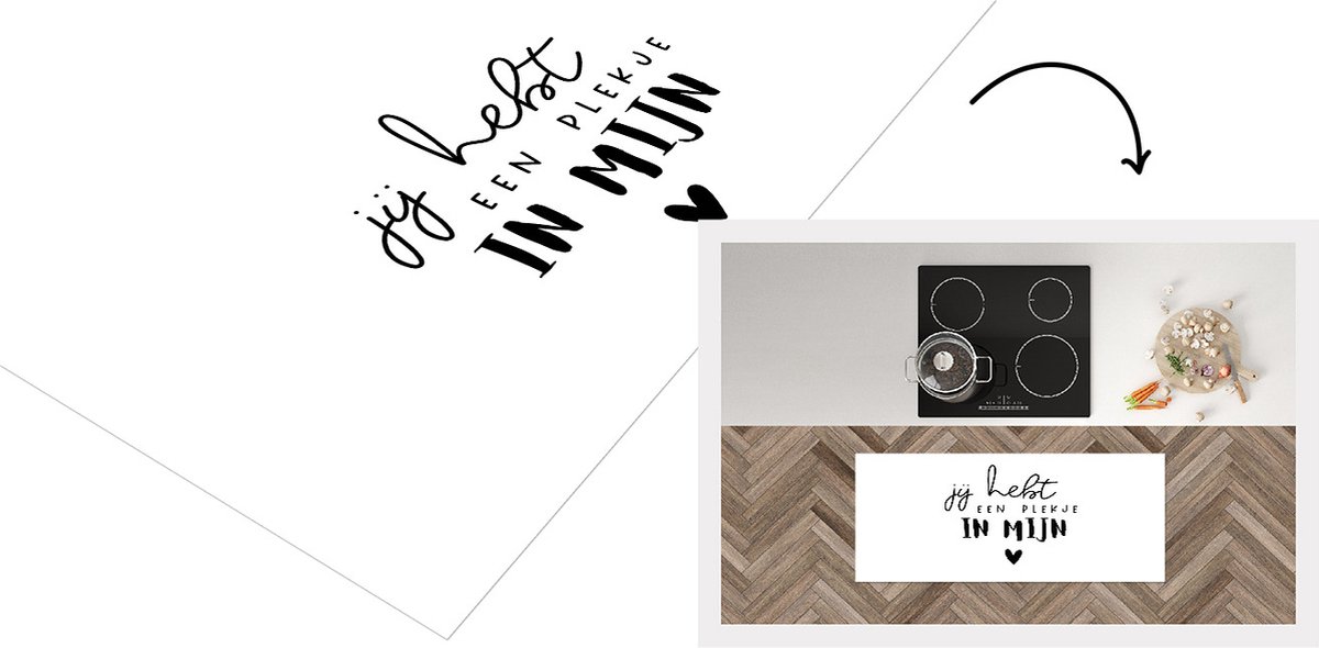 KitchenYeah Keukenloper - Loper keuken - Spreuken - Vriend - Jij hebt een plekje in mijn hart - Quotes - 120x50 cm - Keukenloper vinyl Multicolor