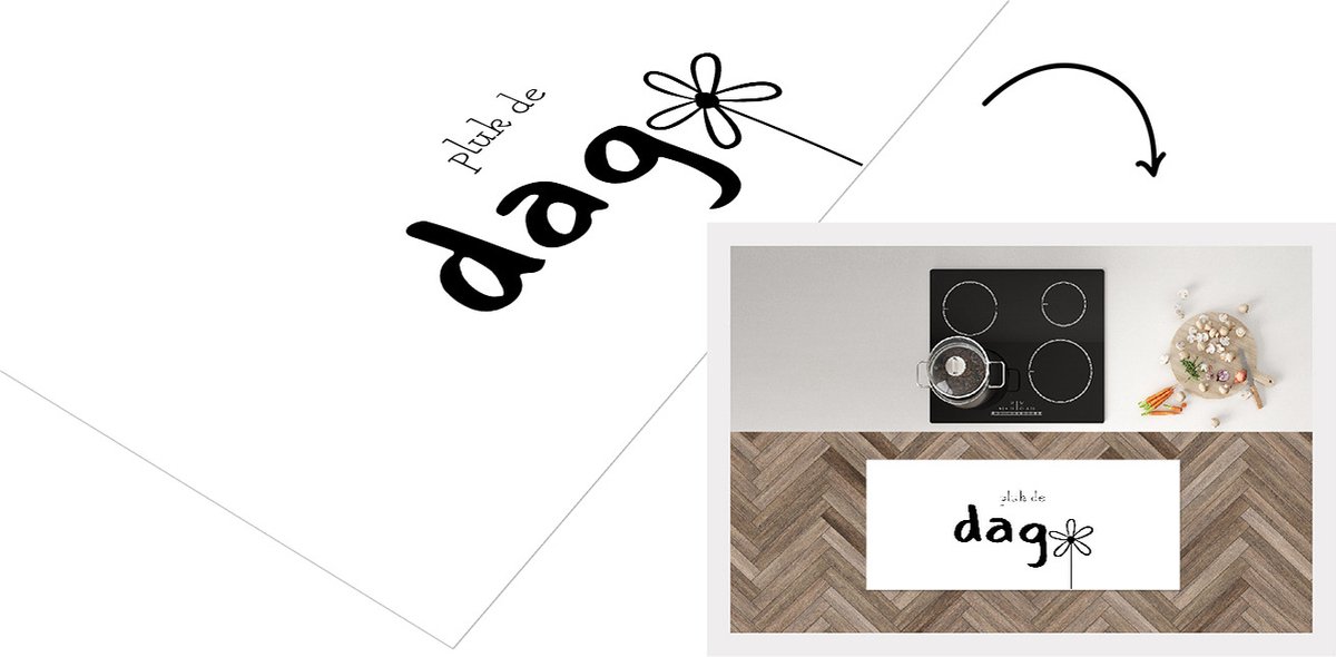 KitchenYeah Keukenloper - Loper keuken - Quotes - Pluk de dag - Spreuken - 120x50 cm - Keukenloper vinyl Multicolor