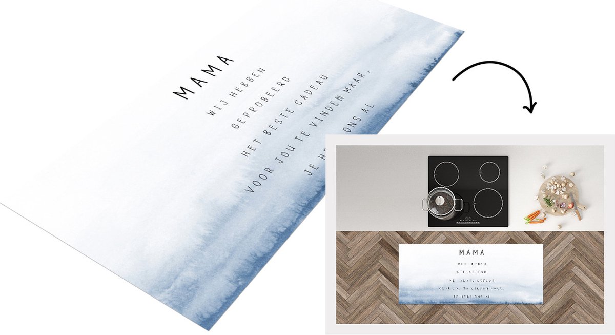KitchenYeah Keukenloper - Loper keuken - Mama je hebt ons al - Spreuken - Mama - Quotes - 120x50 cm - Keukenloper vinyl Multicolor
