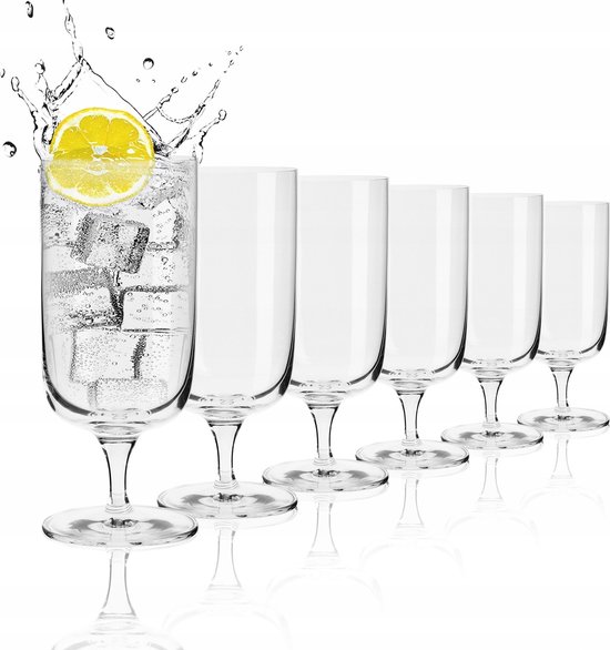 Krosno Kristal glazen - Cocktailglazen / Drinkglazen - 400 ml. - 6 Delig |  bol.com