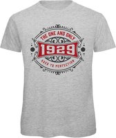 1929 The One And Only | Feest Kado T-Shirt Heren - Dames | Antraciet - Donker Rood | Perfect Verjaardag Cadeau Shirt | Grappige Spreuken - Zinnen - Teksten | Maat L