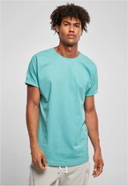 Urban Classics Heren Tshirt -XS- Long Shaped Turnup Blauw