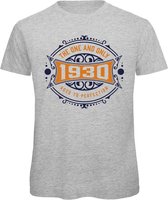 1930 The One And Only | Feest Kado T-Shirt Heren - Dames | Donker Blauw - Goud | Perfect Verjaardag Cadeau Shirt | Grappige Spreuken - Zinnen - Teksten | Maat S