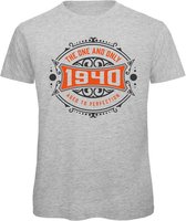 1940 The One And Only | Feest Kado T-Shirt Heren - Dames | Antraciet - Oranje | Perfect Verjaardag Cadeau Shirt | Grappige Spreuken - Zinnen - Teksten | Maat S