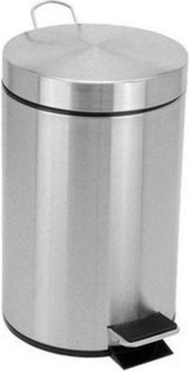 Goedkoopste Pedaalemmer afvalemmer ROESTANG - Zilver - RVS / Kunststof - 24 x 23 x 17 cm - Afvalemmer - Afvalbak - Badkamerprullenbak - Prullenbak - Prullenbakje