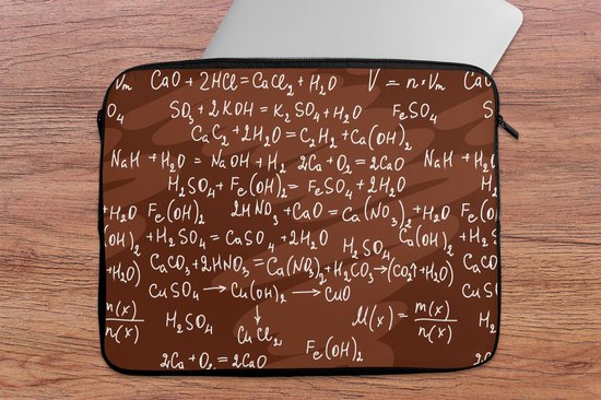 Housse pour ordinateur portable 17 pouces - Chiffre - Formule - Chimie - Chiffres - Motifs - Dimensions intérieures 41x28 cm - Dos noir