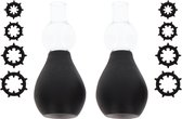 Taboom - Nipple Enlargers with 8 Rings - Pumps Nipple Zwart