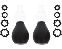 Taboom - Nipple Enlargers with 8 Rings - Pumps Nipple Zwart