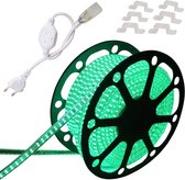 LED Strip Groen - 50 meter in een ROL - 220V - 2835SMD - 180L/M - IP65 - Met Aansluitstekker