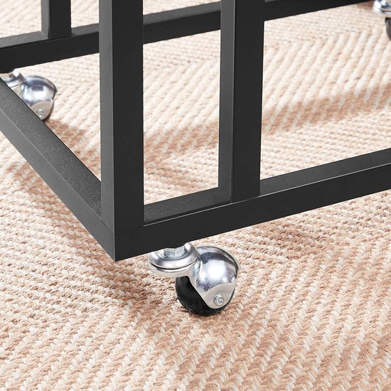 Bijzettafel op Wielen - SONOMA - Industriële Stijl, Stalen Frame, Kleur