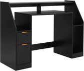 NumberOne® Bureau LED Computertafel - Monitorstandaard - Twee Tafelbladen - Zwart