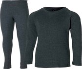 Heatkeeper Thermoset Kinderen Comfort - Thermoshirt + Thermo Legging - Antraciet Melange