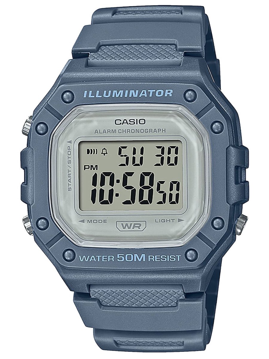 Casio Casio Collection W-218HC-2AVEF Horloge - Kunststof - Blauw - Ø 41.5 mm
