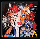 Schilderij - Abstracte Vrouw, Graffiti, Premium Print, wanddecoratie
