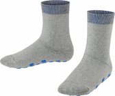 Foot Logo Slofsokken voor meisjes en jongens comforabel dik mid-rise zonder motief met noppen winter ondoorzichtig warm thermisch biologisch Organisch Katoen Grijs Kinderen sokken