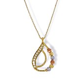 Gouden Ketting Fantasie Hanger Zirkonia 14 karaats