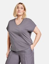 SAMOON Dames Basic shirt met V-hals GOTS