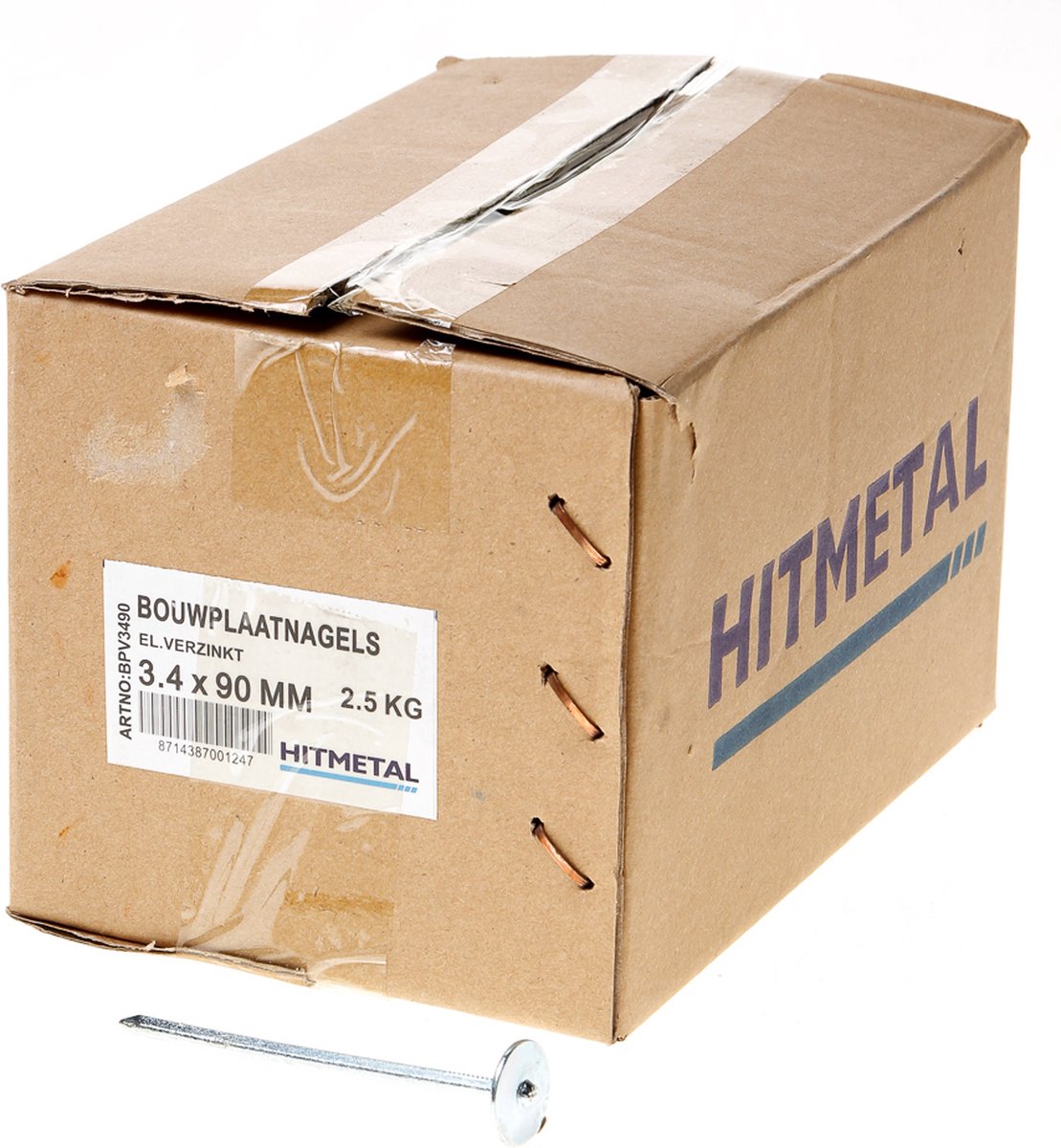 Vandeloo Bouwplaatnagel Gegalvaniseerd - 90 x 3,4 mm - 2 kg