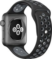 Mobigear Active Siliconen Bandje Geschikt voor Apple Watch Series 2 (38mm) - Zwart / Grijs