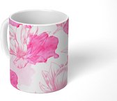 Mok - Lente tekening magnolia bloemen - 350 ML - Beker - Uitdeelcadeautjes