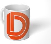 Mok - de letter D in het oranje - 350 ML - Beker - Uitdeelcadeautjes