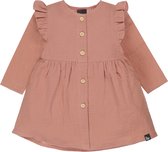 Ruffle button dress linnen (dark dusty pink) /