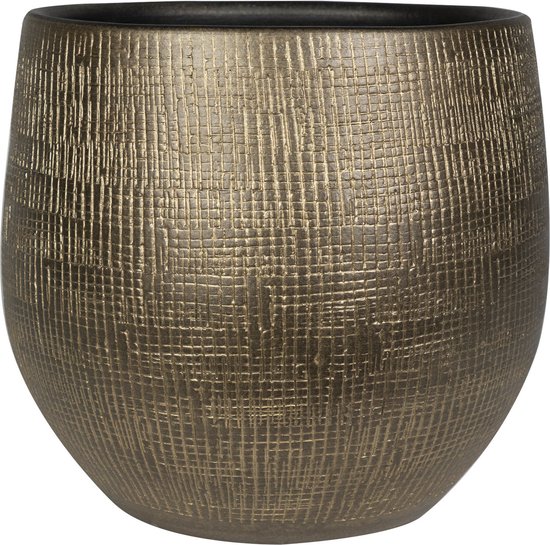 Steege Plantenpot - modern design - goudkleurig - 32 x 36 cm - bloempot
