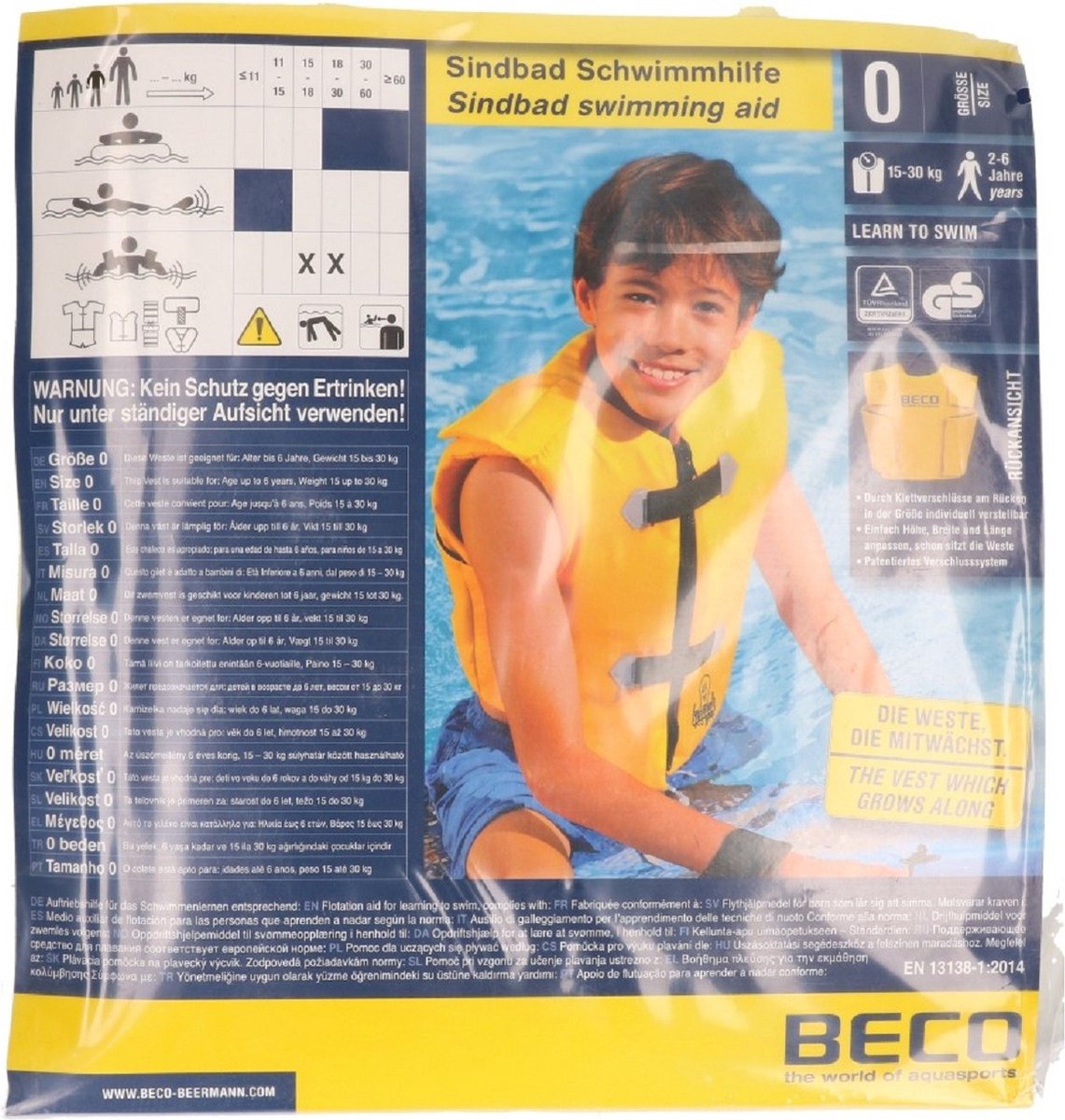 BECO Sindbad zwemvest - Drijfvest voor kinderen - 6 - 12 jaar - 60 kg — afbeelding 8