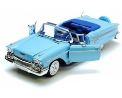 Motormax Modelauto - Chevrolet Impala 1958 - blauw - 22 cm - schaal 1:24 - speelgoedauto