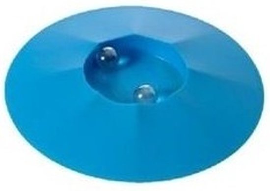 Knikkerpot van kunststof - 17 cm - blauw - met knikkers - voor binnen en buiten