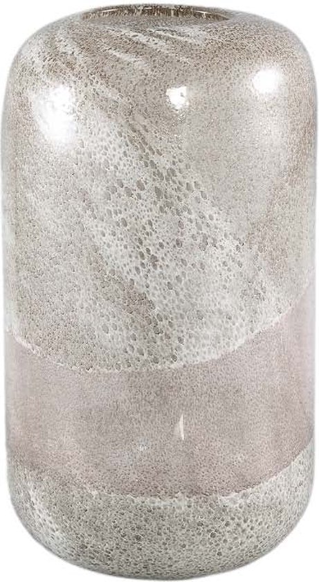 Vase Rond PTMD Axil - H33,5 x Ø19 cm - Glas - Wit
