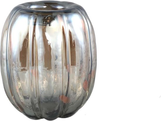Vase Rond PTMD Arantza - H21,5 x Ø18 cm - Glas - Jaune