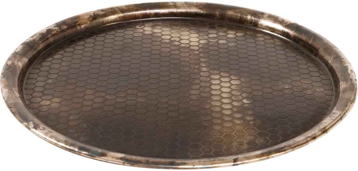 PTMD Corre Ronde Schaal - H1 x Ø35 cm - Ijzer - Zilver