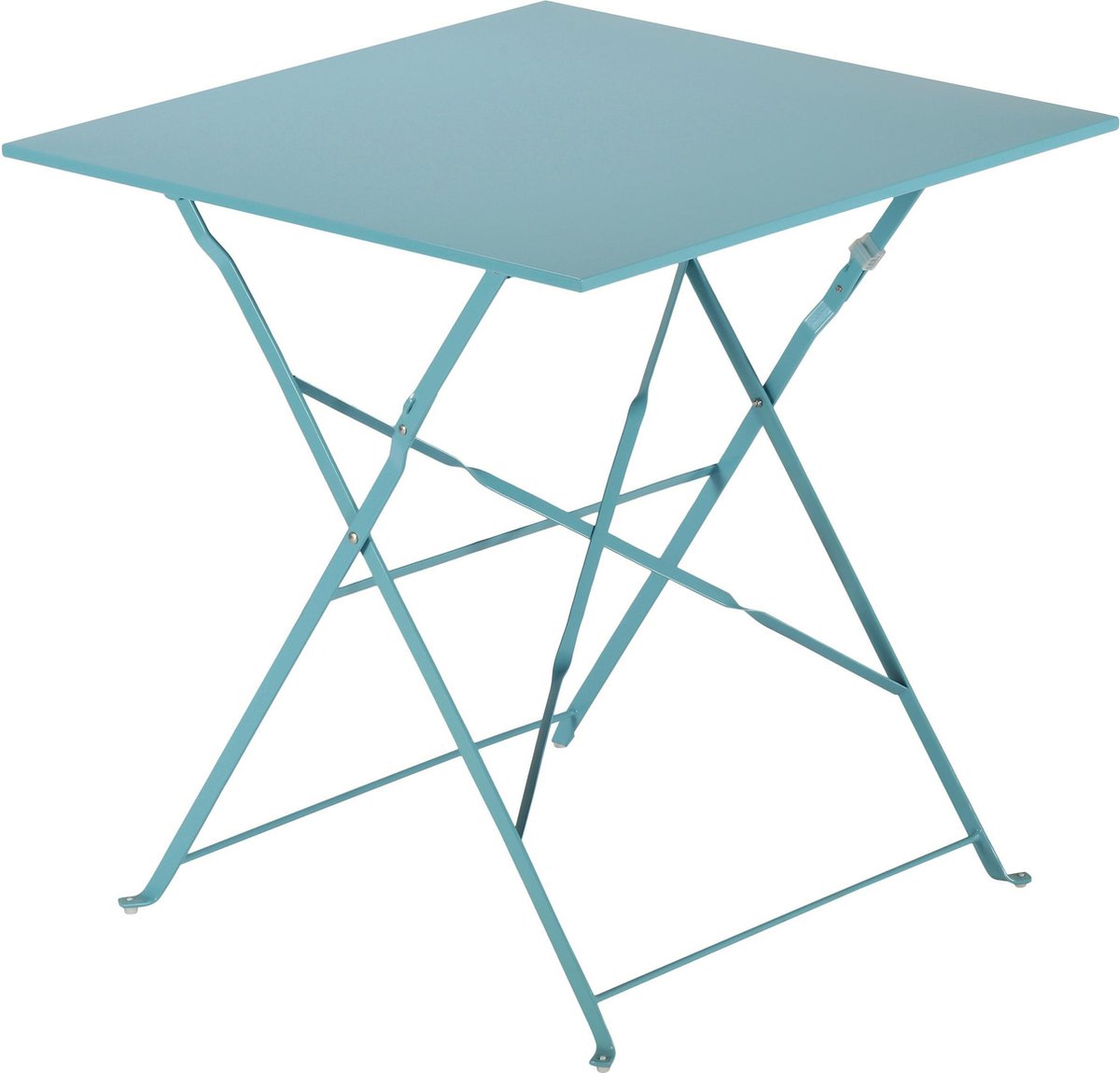 NATERIAL - tuintafel vierkant FLORA - 2 personen - bistrotafel 70 x 70 cm - opklapbaar - balkontafel - klaptafel - bijzettafel - staal - blauw