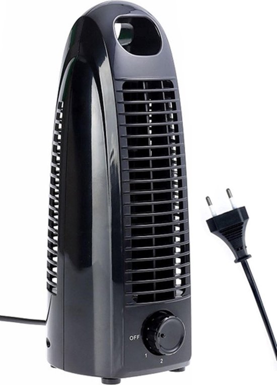 Mini bureauventilator Opus 2 – compacte, stille tafelventilator 230V zwart voor thuis en kantoor
