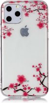 Peachy Bloemen Roze Takken Natuur Hoesje Case TPU iPhone 11 Pro - Transparant