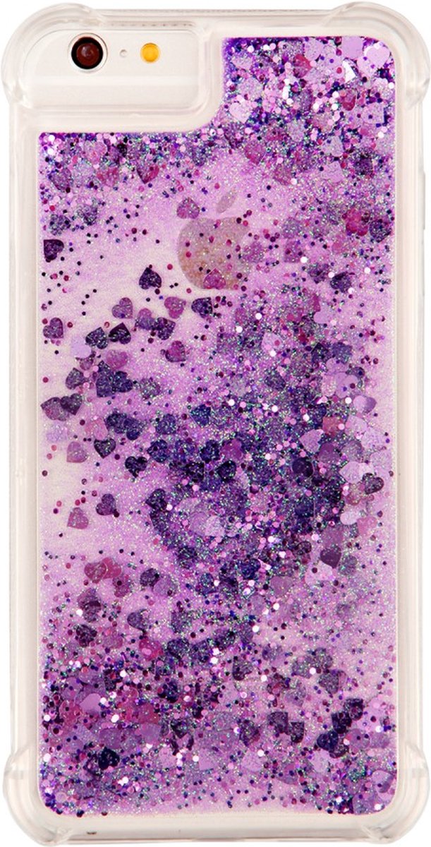 Peachy Glitter TPU case geschikt voor iPhone 6 6s 7 8 SE 2020 SE 2022 hoesje - Paars