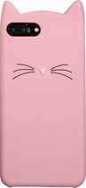 Peachy Schattige Kat snorharen iPhone 7 Plus 8 Plus hoesje case cover kitten - Roze
