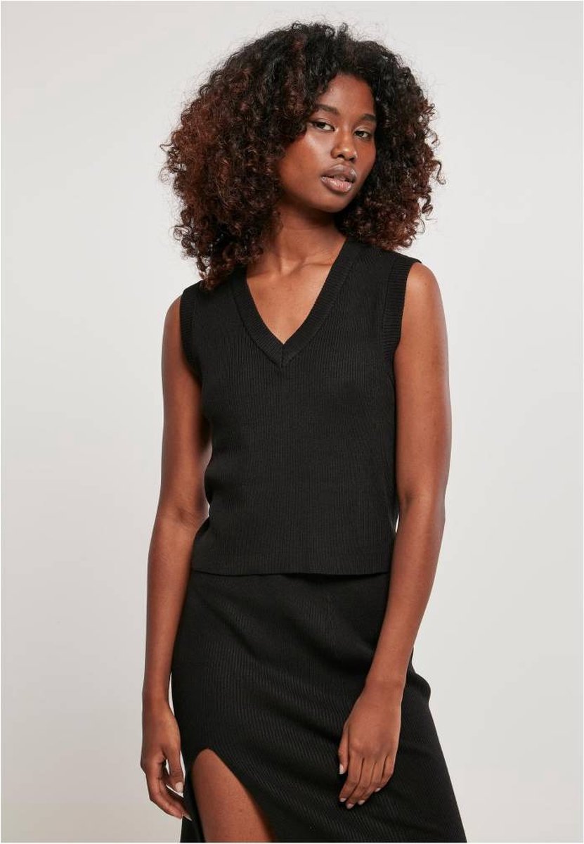Urban Classics Gilet -3XL- Short Knitted Slip On Zwart