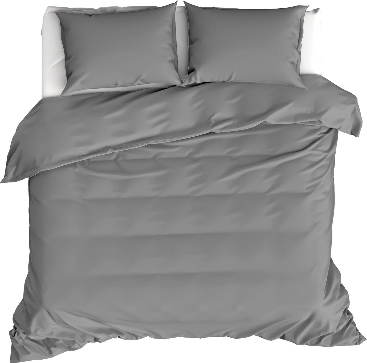Moodit Dekbedovertrek Basil Grey - Tweepersoons - 200 x 220 cm - Katoen