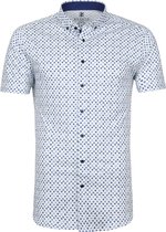 Desoto - Modern BD Overhemd Print Blauw - XXL - Heren - Slim-fit