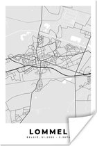 Affiche Zwart et Wit – België – Plan – Plan de Ville – Plan – Lommel - 40x60 cm