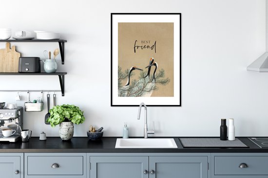 Cadre photo avec poster - Best amis - Amitié - Citations - Proverbes - Best ami - 60x80 cm - Cadre poster
